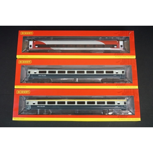 236 - 21 Boxed Hornby OO gauge items of rolling stock to include R4634A BR InterCity Mk3 Std open Coach, R... 