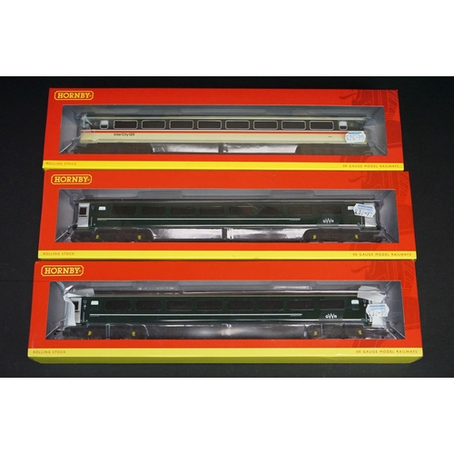 236 - 21 Boxed Hornby OO gauge items of rolling stock to include R4634A BR InterCity Mk3 Std open Coach, R... 