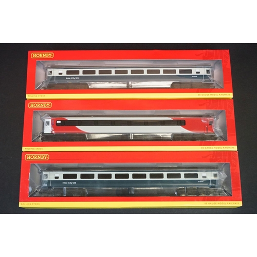 236 - 21 Boxed Hornby OO gauge items of rolling stock to include R4634A BR InterCity Mk3 Std open Coach, R... 