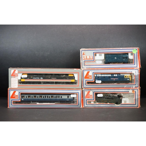 280 - Five boxed Lima OO gauge locomotives to include Earl Mountbatten of Burma, Windsor Castle, BR 09026,... 