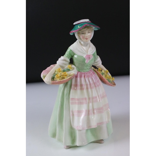 107 - Five Royal Doulton Figurines including Alexandra HN3286, Eventide HN2814, First Waltz HN2862, Daffy ... 