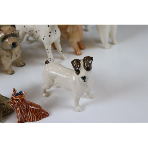 108 - Eight Small Beswick Dogs including Beagle 'Wendover Billy', Cairn Terrier, Cocker Spaniel, Collie, D... 