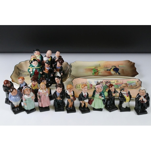 109 - Royal Doulton full set of Twenty Four Dickens Figures including Sairey Gamp, Sam Weller, Bumble, Sti... 