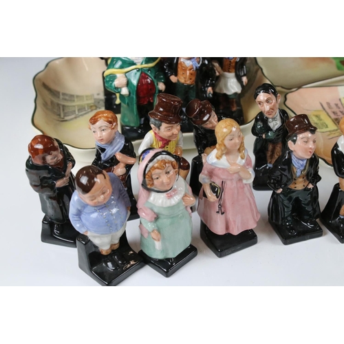 109 - Royal Doulton full set of Twenty Four Dickens Figures including Sairey Gamp, Sam Weller, Bumble, Sti... 