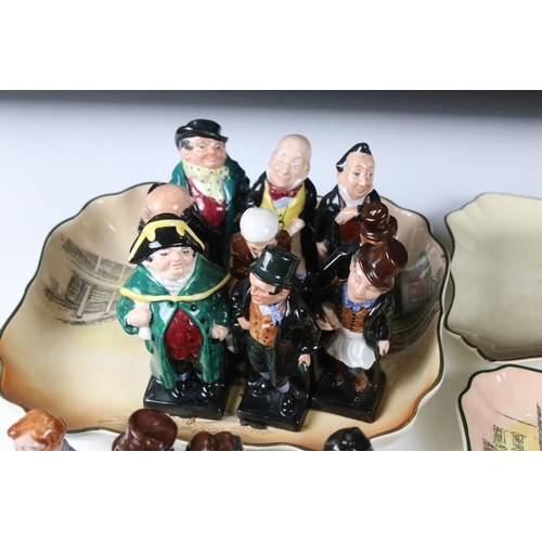 109 - Royal Doulton full set of Twenty Four Dickens Figures including Sairey Gamp, Sam Weller, Bumble, Sti... 