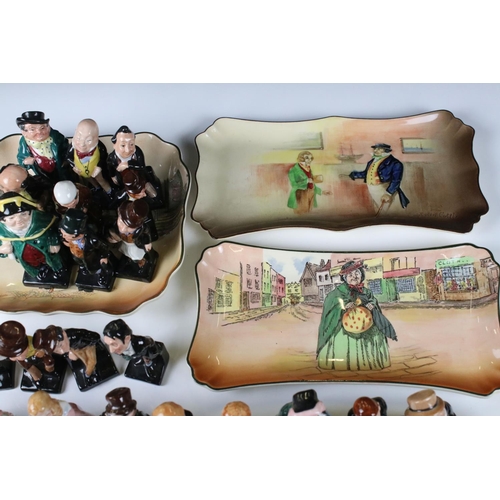 109 - Royal Doulton full set of Twenty Four Dickens Figures including Sairey Gamp, Sam Weller, Bumble, Sti... 