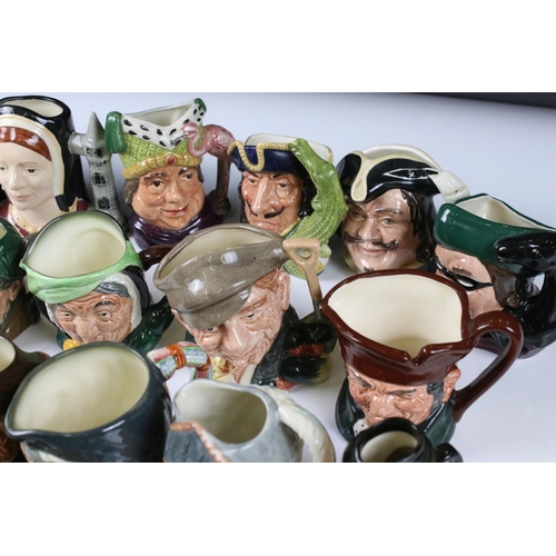 110 - Fifteen Royal Doulton medium size Character Jugs including Don Quixote, Granny, Robin Hood, Dick Tur... 