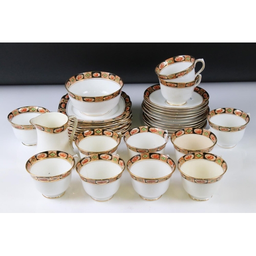 115 - Circa 1920 Art Deco period Royal Albert Crown China pattern # 4004 Imari design 36 piece tea service