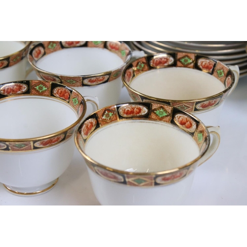 115 - Circa 1920 Art Deco period Royal Albert Crown China pattern # 4004 Imari design 36 piece tea service