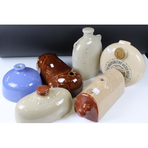 116 - Eleven Late 19th / Early 20th century Stoneware Hot Water Bottles / Foot Warmers including Doulton's... 