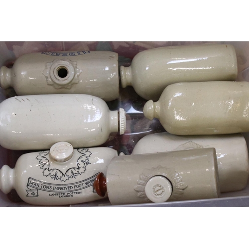 116 - Eleven Late 19th / Early 20th century Stoneware Hot Water Bottles / Foot Warmers including Doulton's... 