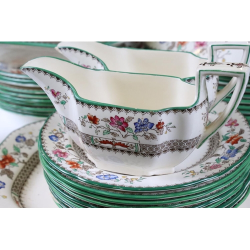 121 - Copeland Spode ' Chinese Rose ' Dinner ware including Two Lidded Tureens, Serving Plate, 10 Dinner P... 