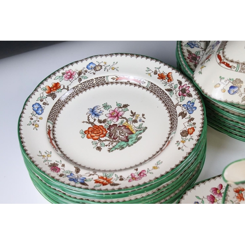 121 - Copeland Spode ' Chinese Rose ' Dinner ware including Two Lidded Tureens, Serving Plate, 10 Dinner P... 