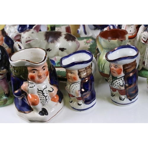 123 - Seven Toby Jugs, 19th century onwards, tallest 25cm, together with Allertons Toby Teapot and a small... 