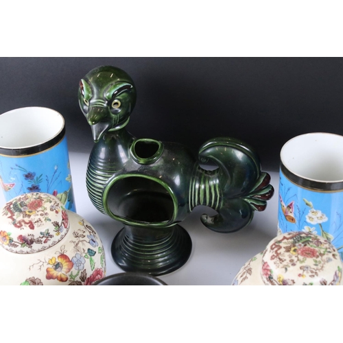 125 - Group of mixed ceramics to include a Poole Pottery 'Galaxy' pattern ovoid vase, Martell Cognac figur... 