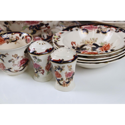 127 - Extensive collection of Mason's ' Mandalay ' Dinner and Tea ware including 6 bowls, footed cake stan... 