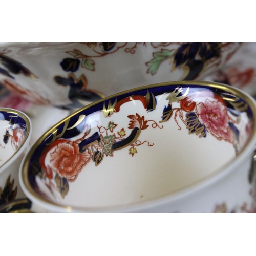 127 - Extensive collection of Mason's ' Mandalay ' Dinner and Tea ware including 6 bowls, footed cake stan... 