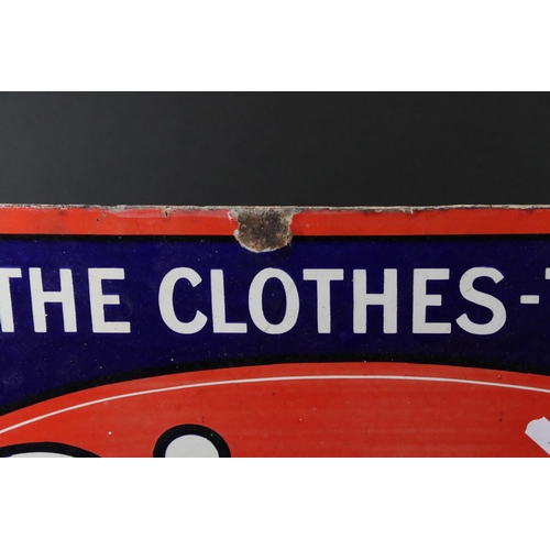 136 - Enamel Advertising Sign ' Rinso, soak the clothes - that's all, saves coal every wash-day, 61cm x 46... 