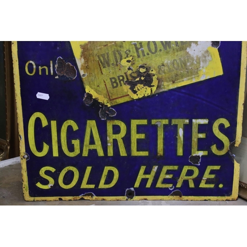 137 - Enamel Advertising Sign ' Will's Cigarettes Sold Here ', 46cm x 93cm