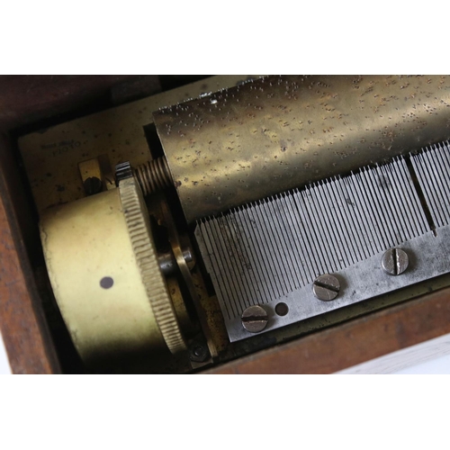 143 - Early Key-wind ' F Nicole / Nicole Freres ' exposed control Musical Box, number 12070, 16cm cylinder... 