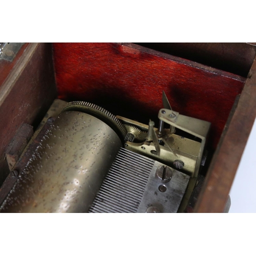 143 - Early Key-wind ' F Nicole / Nicole Freres ' exposed control Musical Box, number 12070, 16cm cylinder... 