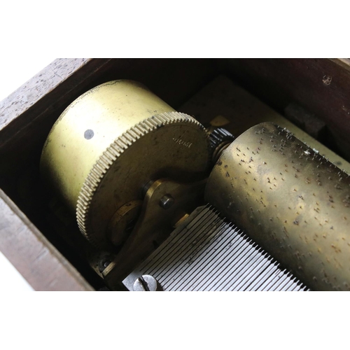 143 - Early Key-wind ' F Nicole / Nicole Freres ' exposed control Musical Box, number 12070, 16cm cylinder... 