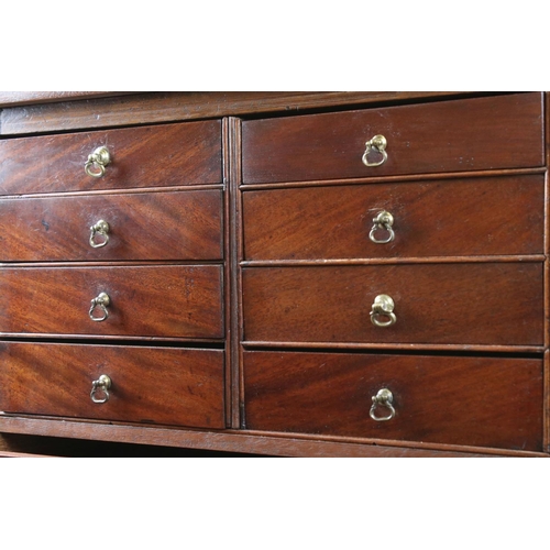 153 - 19th century tabletop specimen chest of ten drawers, 45cm wide x 34cm high