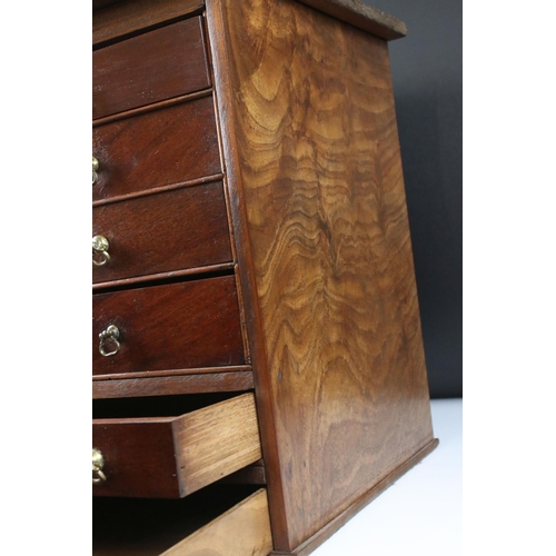 153 - 19th century tabletop specimen chest of ten drawers, 45cm wide x 34cm high