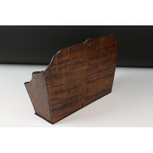 168 - 19th century hanging mahogany letter rack, 36cm wide