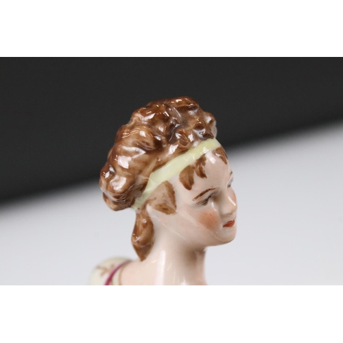 17 - Scheibe-Alsbach Porcelain Figure of Madame Recamier, 21cm long