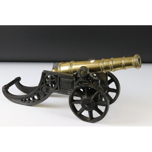 178 - Large Gilt Bronze and Cast Iron Model of a Signal Canon, 47cm long