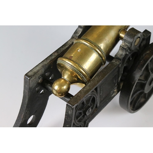 178 - Large Gilt Bronze and Cast Iron Model of a Signal Canon, 47cm long