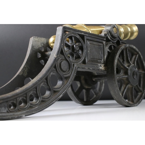 178 - Large Gilt Bronze and Cast Iron Model of a Signal Canon, 47cm long