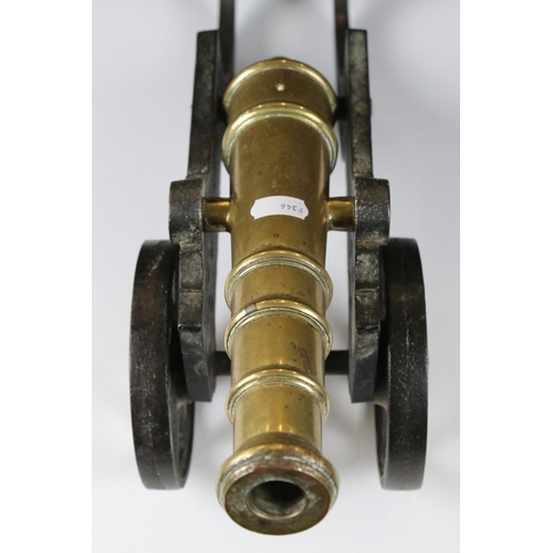 178 - Large Gilt Bronze and Cast Iron Model of a Signal Canon, 47cm long