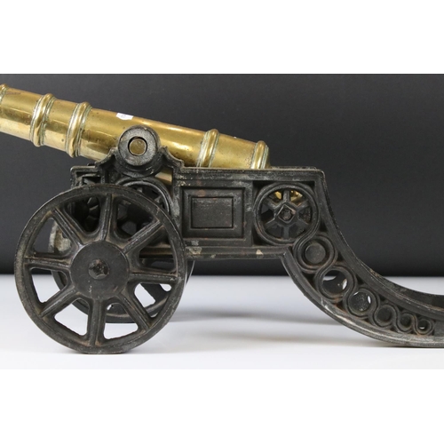 178 - Large Gilt Bronze and Cast Iron Model of a Signal Canon, 47cm long