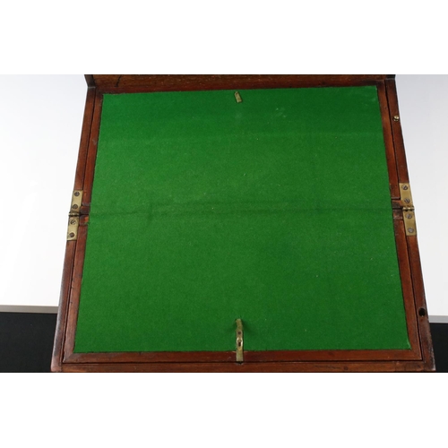 186 - 19th century Mahogany and Brass Bound Campaign Writing Slope Box, opening to a later fitted green wr... 