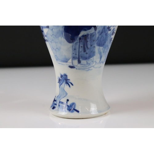 2 - Chinese Porcelain Blue and White Baluster Vase, decorated with figures within a landscape, Kangxi pe... 