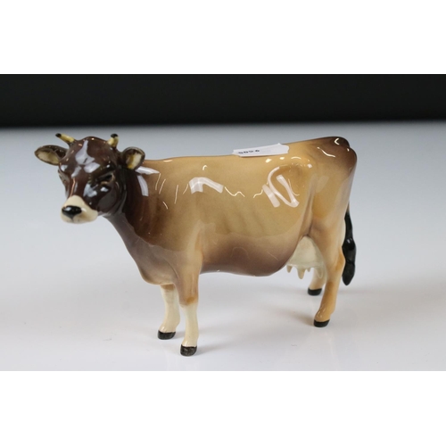 20 - Beswick Jersey Bull ' ch. Dunsley Coy Boy ' model no. 1422, Two Beswick Jersey Cows 'ch. Newton Tink... 