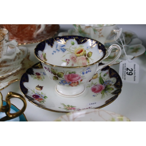 29 - Two Early 20th century Wileman Trios plus a Wileman Cup & Saucer together with Two Wilmean Foley Tri... 