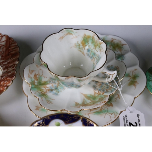 29 - Two Early 20th century Wileman Trios plus a Wileman Cup & Saucer together with Two Wilmean Foley Tri... 