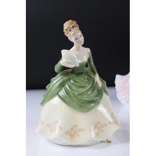 34 - Five Royal Doulton Figurines including Julie HN3878, Lily HN3902, Soiree HN2312, Valerie HN3904 and ... 