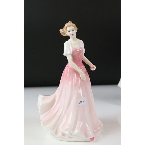 34 - Five Royal Doulton Figurines including Julie HN3878, Lily HN3902, Soiree HN2312, Valerie HN3904 and ... 