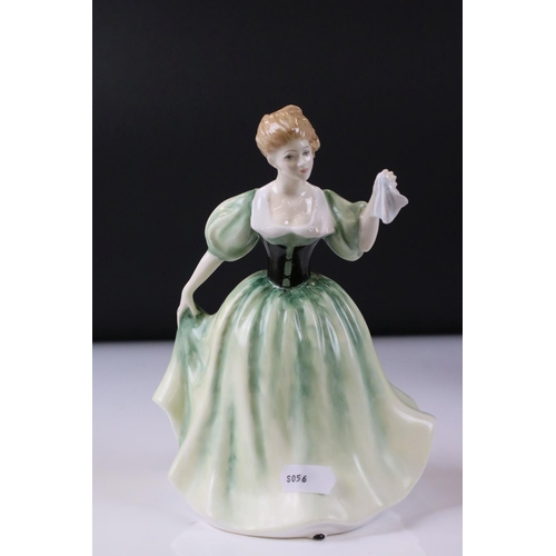 34 - Five Royal Doulton Figurines including Julie HN3878, Lily HN3902, Soiree HN2312, Valerie HN3904 and ... 