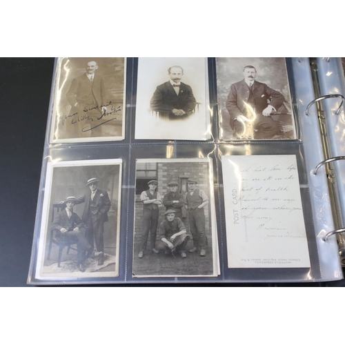 389 - Collection of approx. 230 portrait postcards, photographs & CDVs, late 19th - early 20th century, in... 