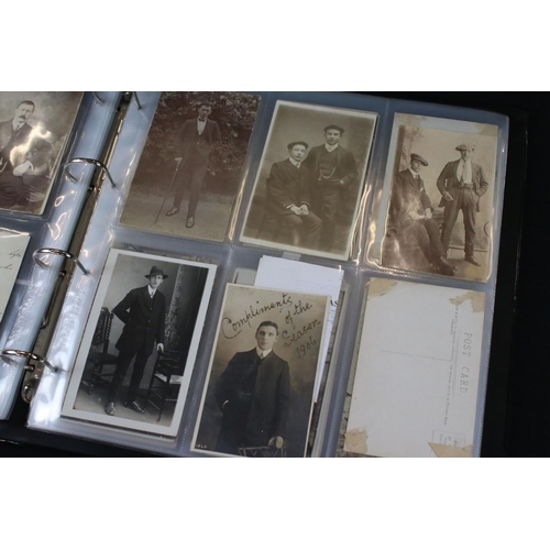 389 - Collection of approx. 230 portrait postcards, photographs & CDVs, late 19th - early 20th century, in... 