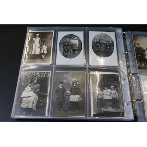 389 - Collection of approx. 230 portrait postcards, photographs & CDVs, late 19th - early 20th century, in... 