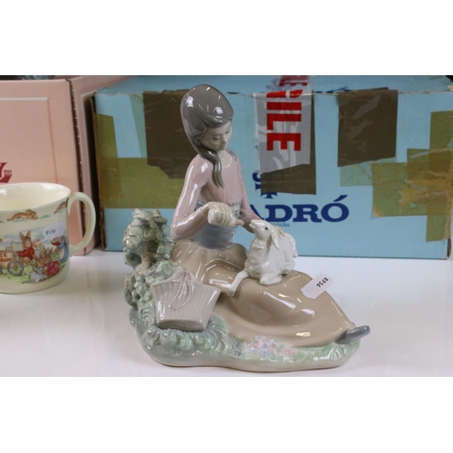 41 - Boxed Lladro ' Little Bo Peep ' figure model 1312, 18cm high together with a Boxed Nao ' Listening t... 