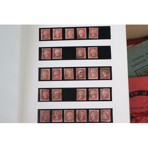 413 - Stamps and First Day Covers - Wiljon Stamp Album containing three pages with Victorian Penny Reds pl... 