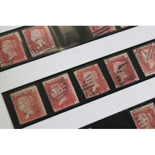 413 - Stamps and First Day Covers - Wiljon Stamp Album containing three pages with Victorian Penny Reds pl... 