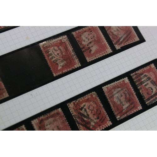 413 - Stamps and First Day Covers - Wiljon Stamp Album containing three pages with Victorian Penny Reds pl... 